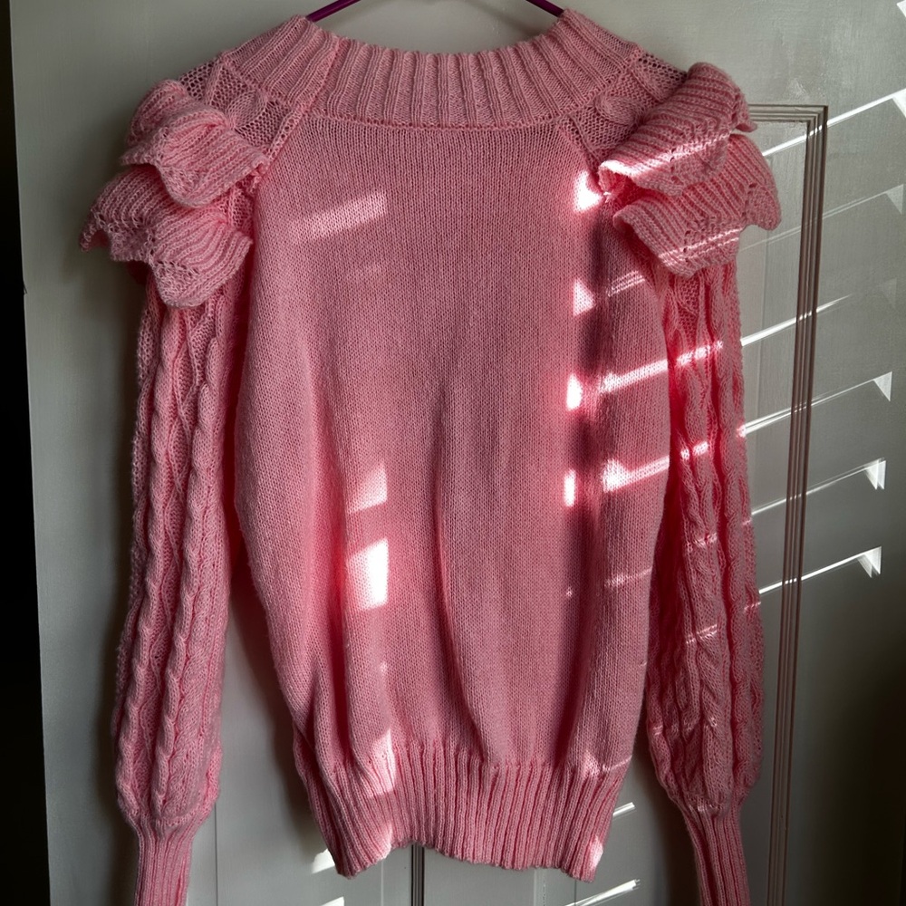 Soft Pink Ribbed Sweater - Picture 2 of 3